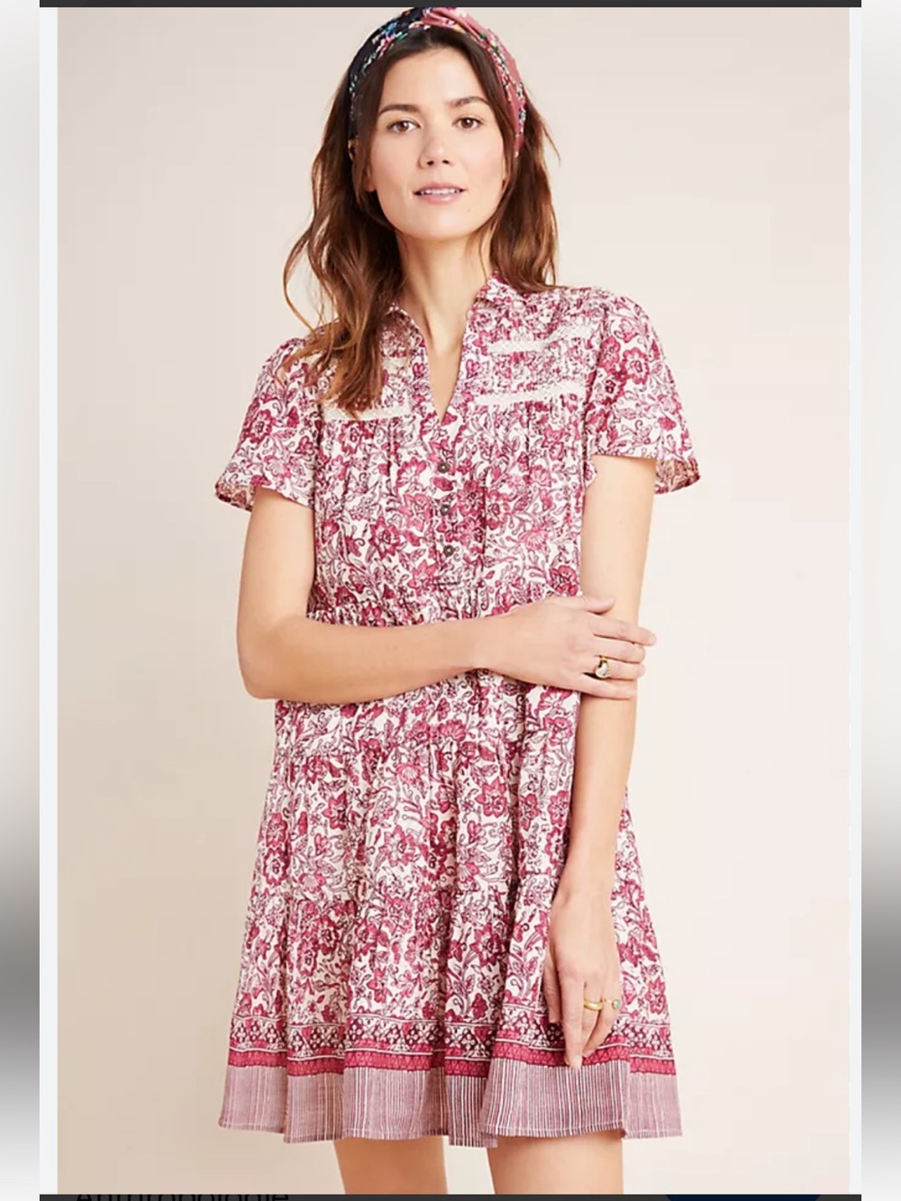 Anthropologie Georgina tiered shirt dress